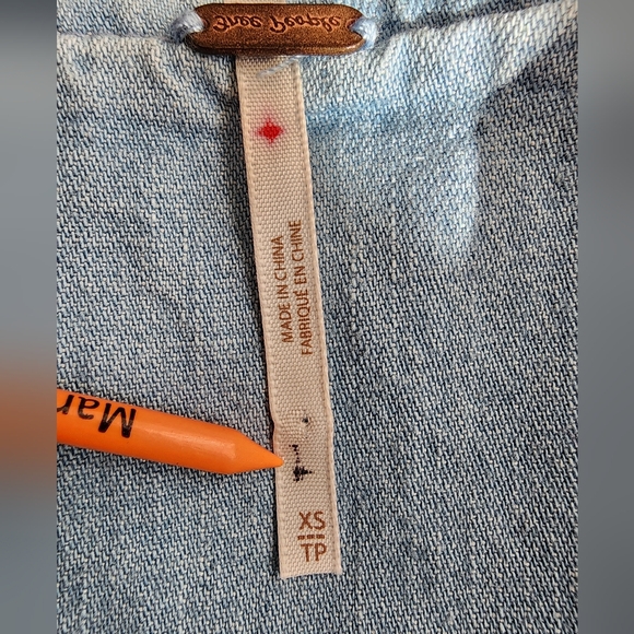 Free People Imogene Blue Denim Mini Dress Size XS - Picture 6 of 9